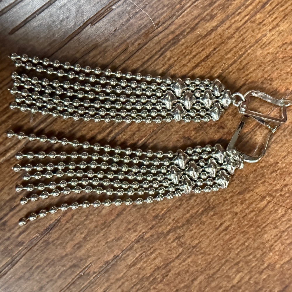 Elegant Silver Tassel Earrings